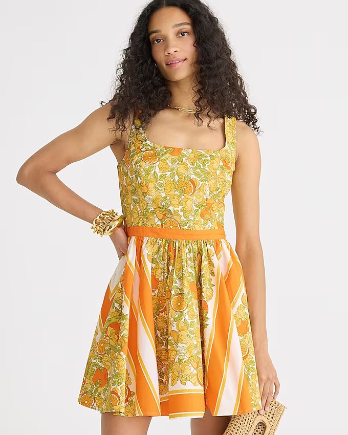 Stefania dress in limone scarf print | J.Crew US