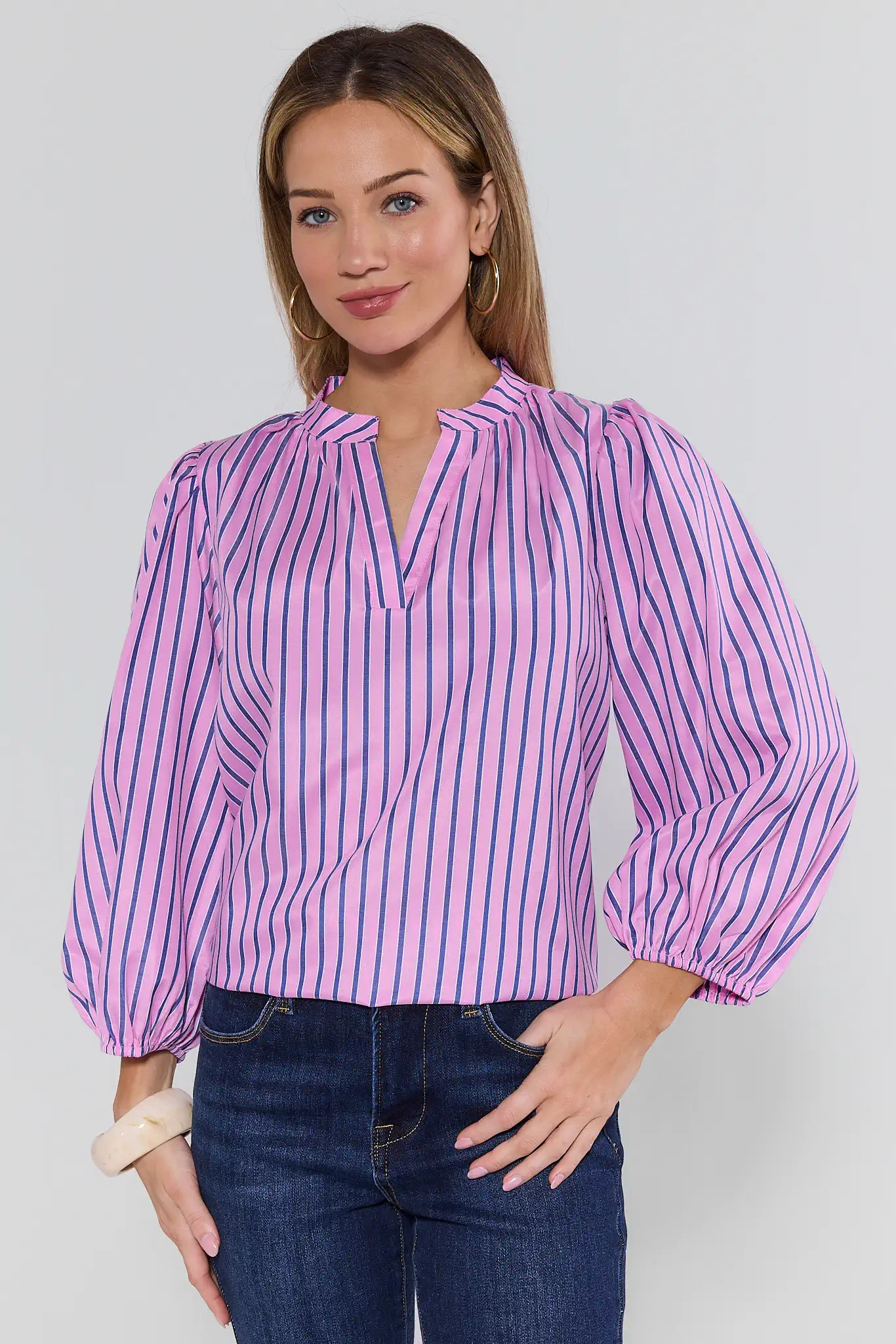 Lacey Pink Striped Top | Avara