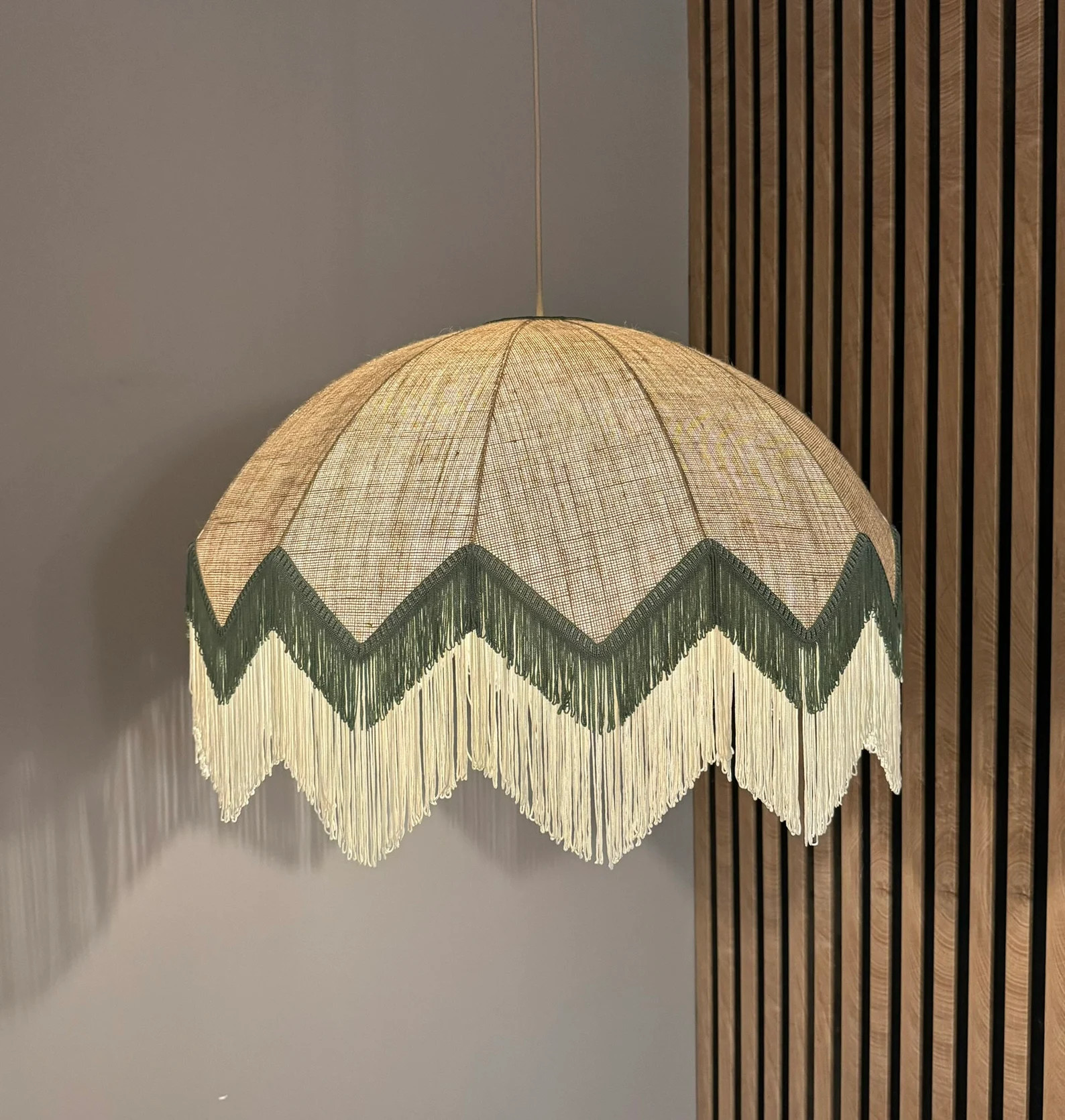 Burlap Fringe Chandelier, Boho Tassel Pendant Light | Etsy (Global)
