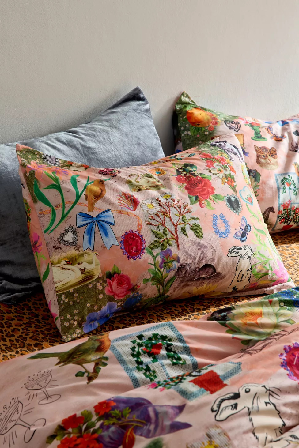 Curious Collage Breezy Cotton Percale Sham Set | Urban Outfitters (US and RoW)