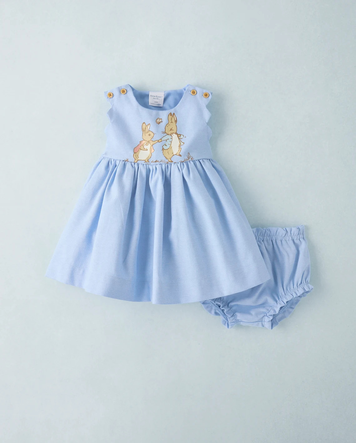 Baby Girls Peter Sleeveless Rabbit Glitter Scalloped Chambray Dress - MULTI | Gymboree | Gymboree