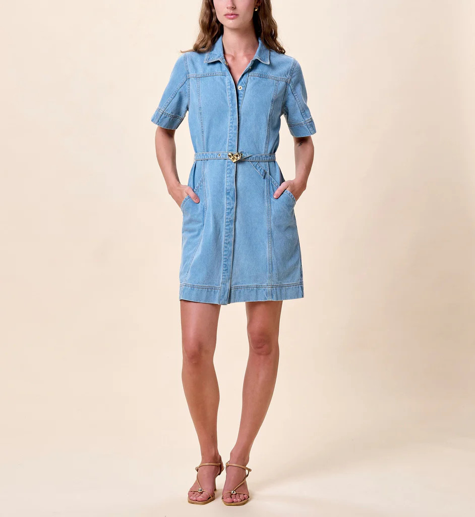 Whitney Denim Dress | Light Denim | Cleobella