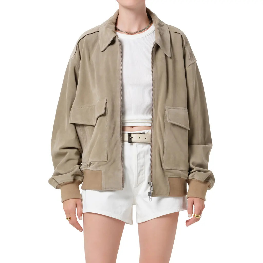 Citizens of Humanity Vivienne Suede Jacket in Deep Olive at Nordstrom, Size Small | Nordstrom