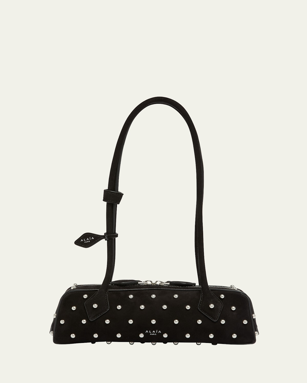 Le Teckel Small Shoulder Bag in Studded Suede | Bergdorf Goodman