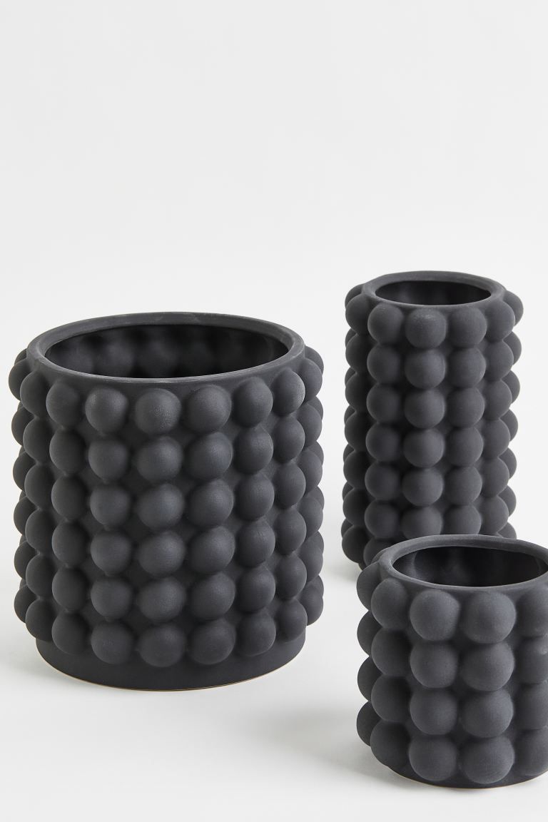 Small Plant Pot with Bubbles - Charcoal gray - Home All | H&M US | H&M (US + CA)