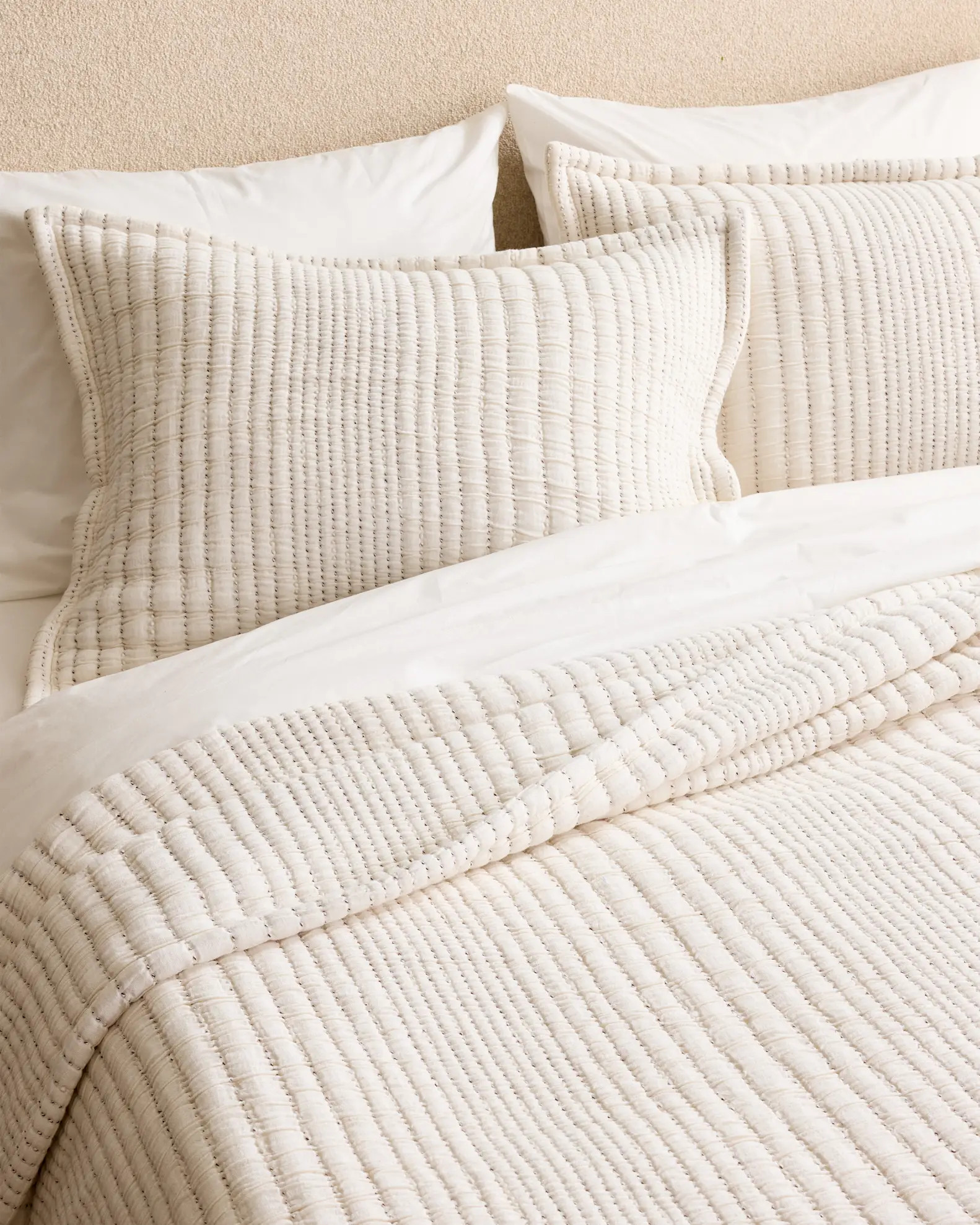 Organic Cotton Channel Stitch Coverlet Set | Quince