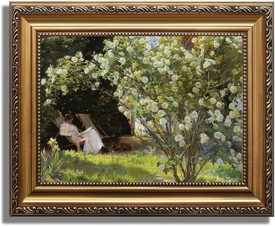 JOFANG Vintage Gold Framed Wall Art for Bedroom,Lady in the Garden,9x12 IN | Amazon (UK)