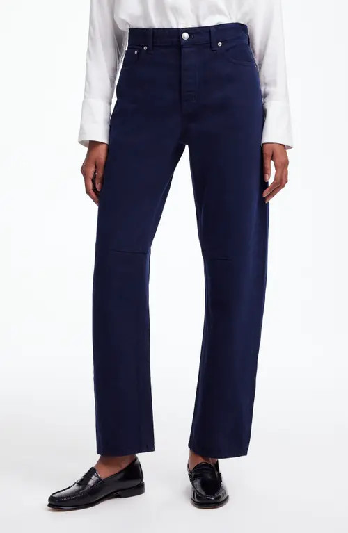 Madewell The Darted Barrel-Leg Jean in Juniper Berry at Nordstrom, Size 30 | Nordstrom