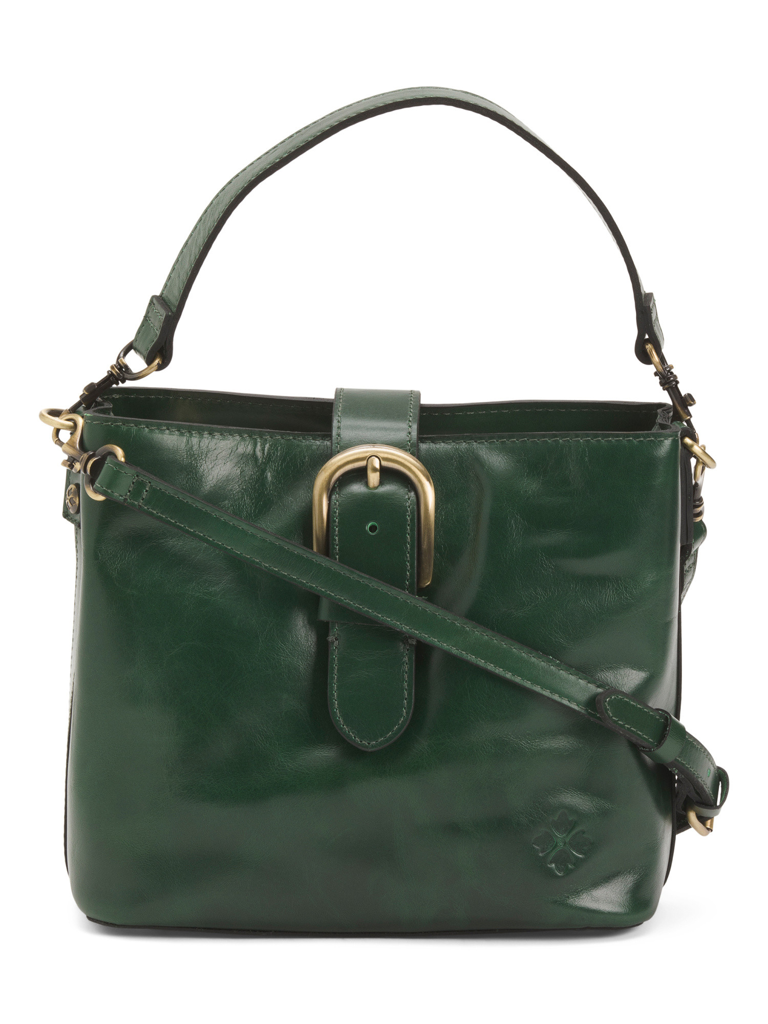 Leather Irving Top Handle Bucket Bag With Strap | TJ Maxx