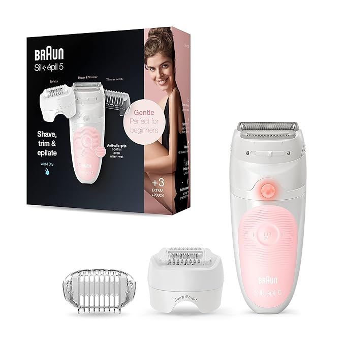 Braun Epilator Silk-épil 5 5-620, Hair Removal for Women, Shaver & Trimmer, Cordless, Rechargeab... | Amazon (US)