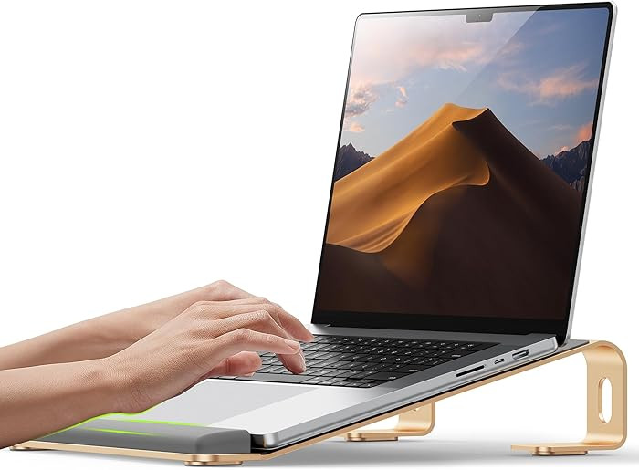 Aluminum Laptop Stand, Notebook Stand with Wrist Rest, Ergonomic Detachable Laptop Mount, Compute... | Amazon (US)