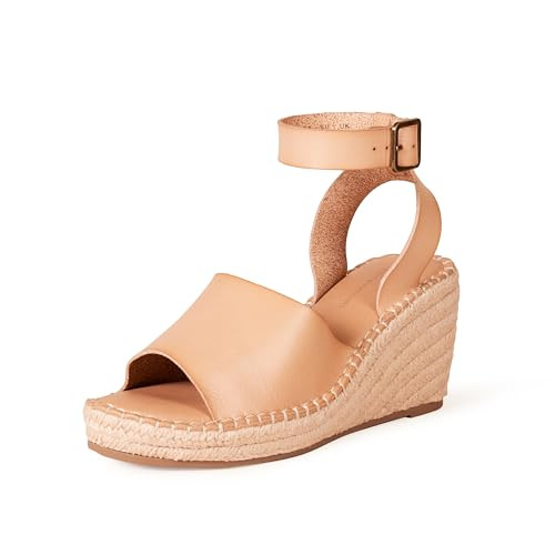 Amazon Essentials Women's Comfortable Ankle Strap Wedge Espadrille Sandal, Blush, 9 | Amazon (US)