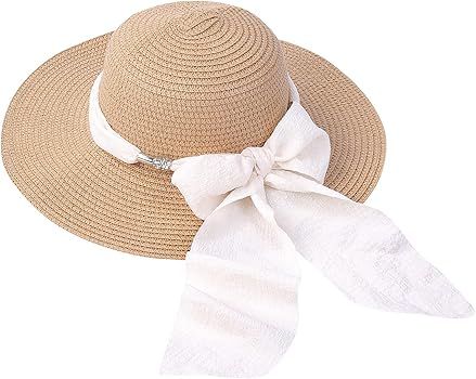 Kids Toddler Summer Straw Hat Bowknot Decor Beach Sun Protection Cap for Little Girls | Amazon (US)