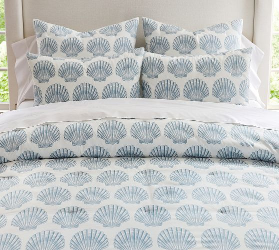 Shell Motif Percale Comforter | Pottery Barn (US)