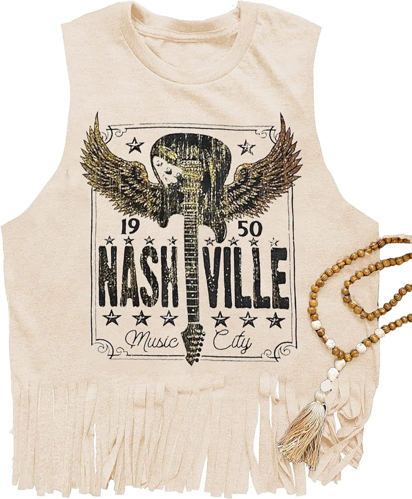 Nashville Tank Top for Women Country Music Festival Graphic Print Sleeveless Nash Music Tank Tops | Amazon (US)