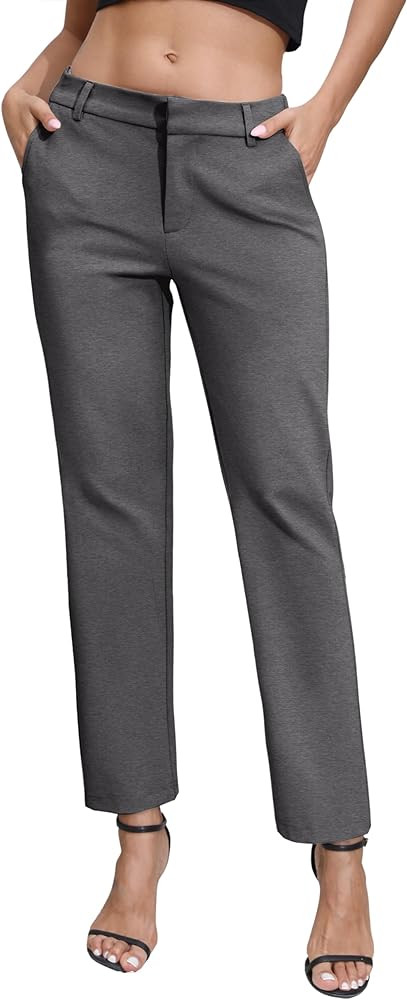 Urban CoCo Women's Elastic Waisted Dress Pants Business Work Casual Stretch Slacks with Pockets | Amazon (US)