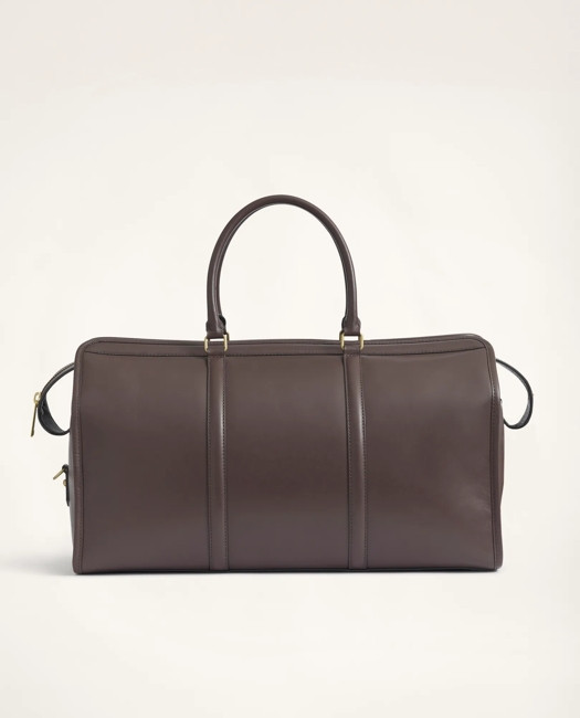 Brooks Brothers Men's Leather Duffle Bag | Brown | Brooks Brothers