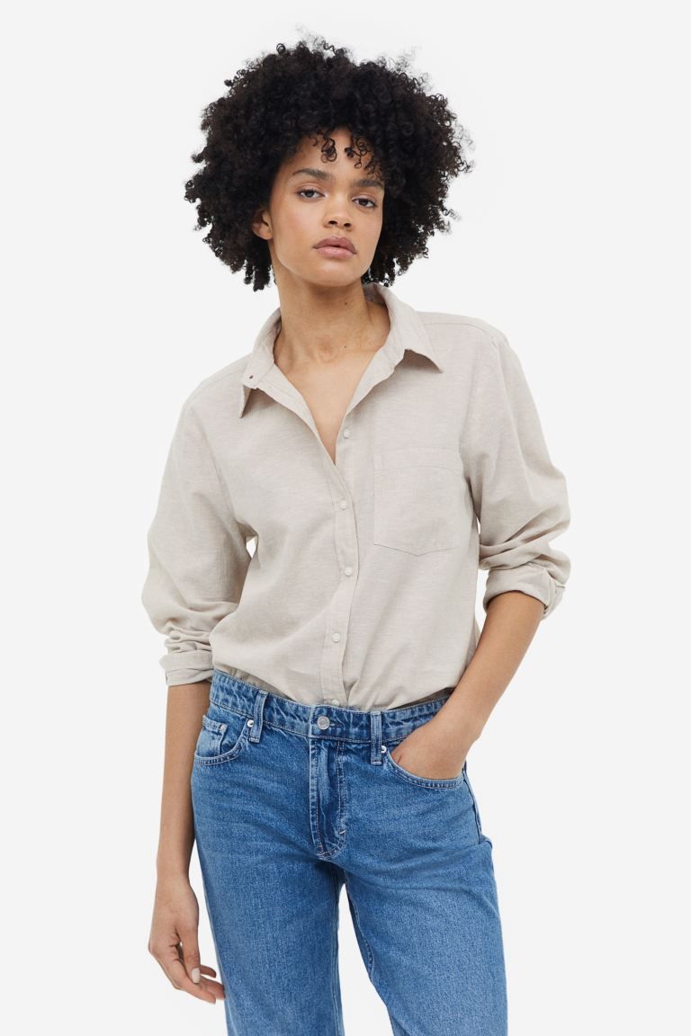 Linen-blend Shirt | H&M (US + CA)