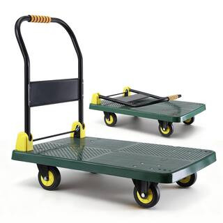 Tatayosi Foldable Push Hand Cart, Platform Truck with 880 lbs. Weight Capacity, Green P-CT-TC400G... | The Home Depot