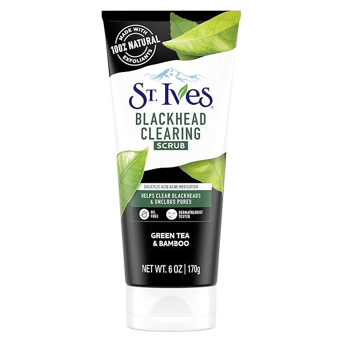 St. Ives Blackhead Clearing Face Scrub, Clears Blackheads & Unclogs Pores, Green Tea & Bamboo, Sa... | Amazon (US)