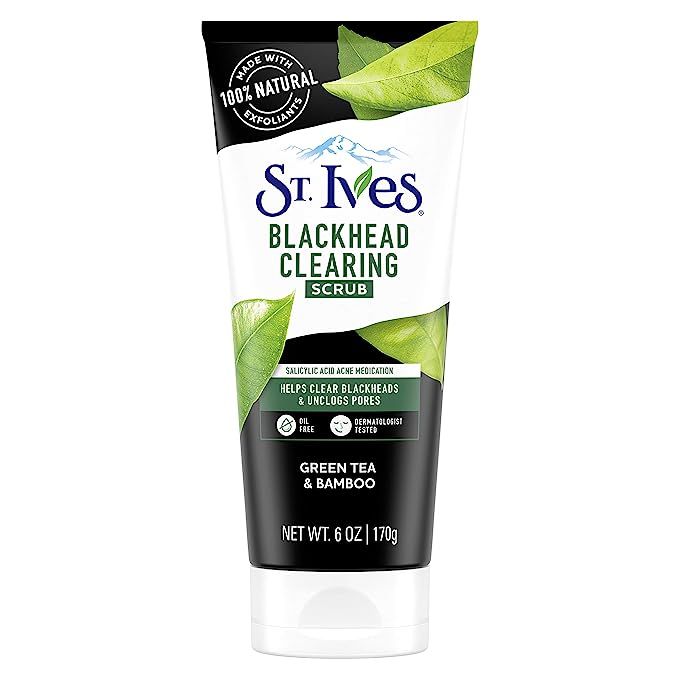 St. Ives Blackhead Clearing Face Scrub Clears Blackheads & Unclogs Pores Green Tea & Bamboo With ... | Amazon (US)