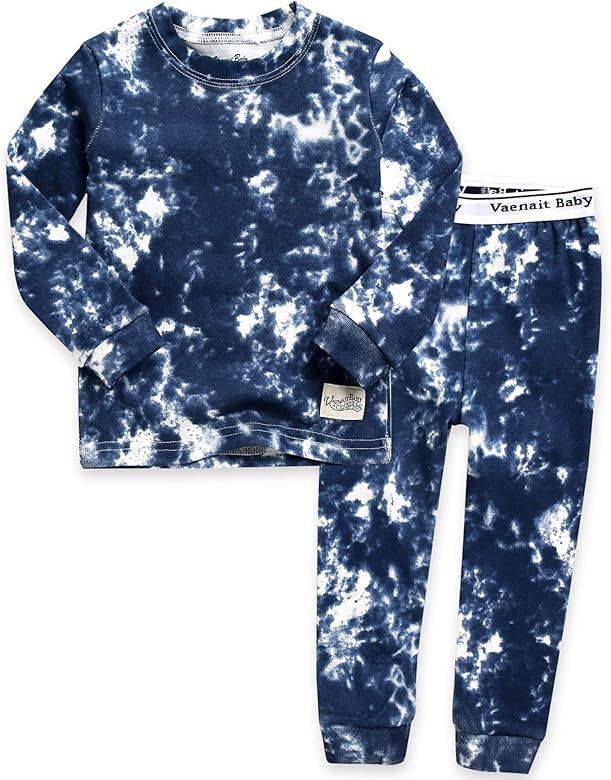 VAENAIT BABY 12M-12Y Toddler Kids Boys Girls 100% Cotton Marbling Sung Fit Sleepwear Pajamas 2pcs... | Amazon (US)