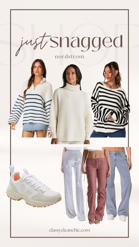 Just snagged from Nordstrom these great fall staples and a fun sequin pant for a night out. Oversized sweaters, wide leg jeans, faux leather pants and some great sneakers round out my order. - in my usual smalls 

#LTKstyletip #LTKSeasonal #LTKfindsunder100