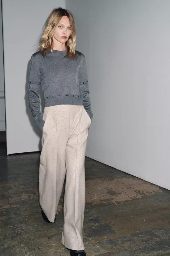 ZW COLLECTION WIDE LEG STRUCTURE PANTS | Zara US