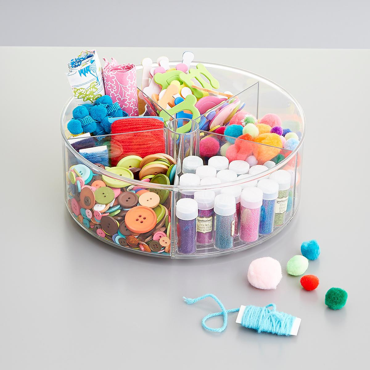 iDESIGN Linus 9" Divided Turntable Clear | The Container Store