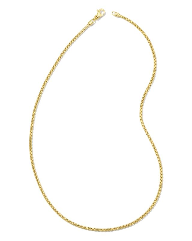 Beck 20" Thin Round Box Chain Necklace in 18k Gold Vermeil | Kendra Scott