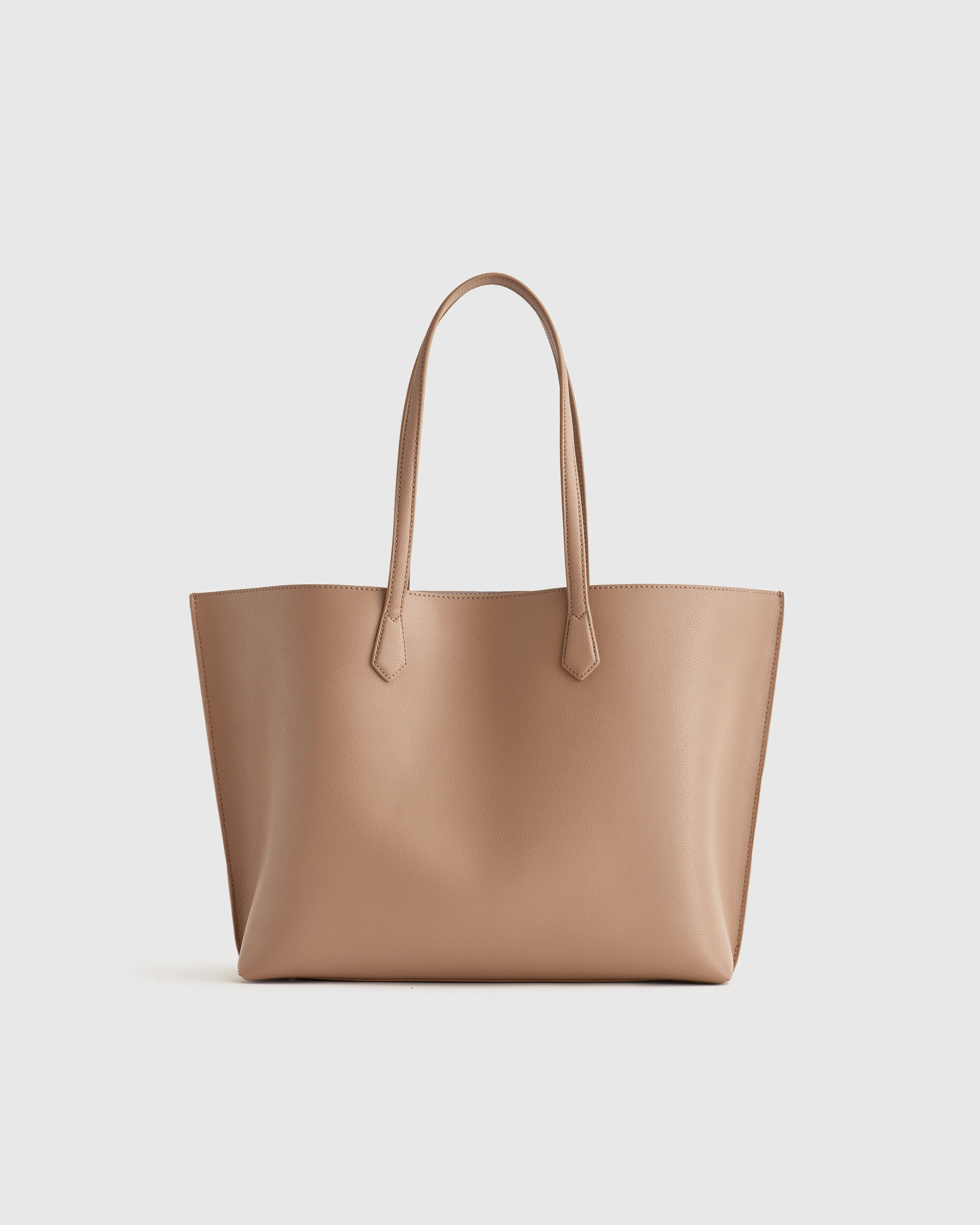 Quince | Women's Italian Leather Triple Compartment Shopper Tote in Cappuccino | Quince