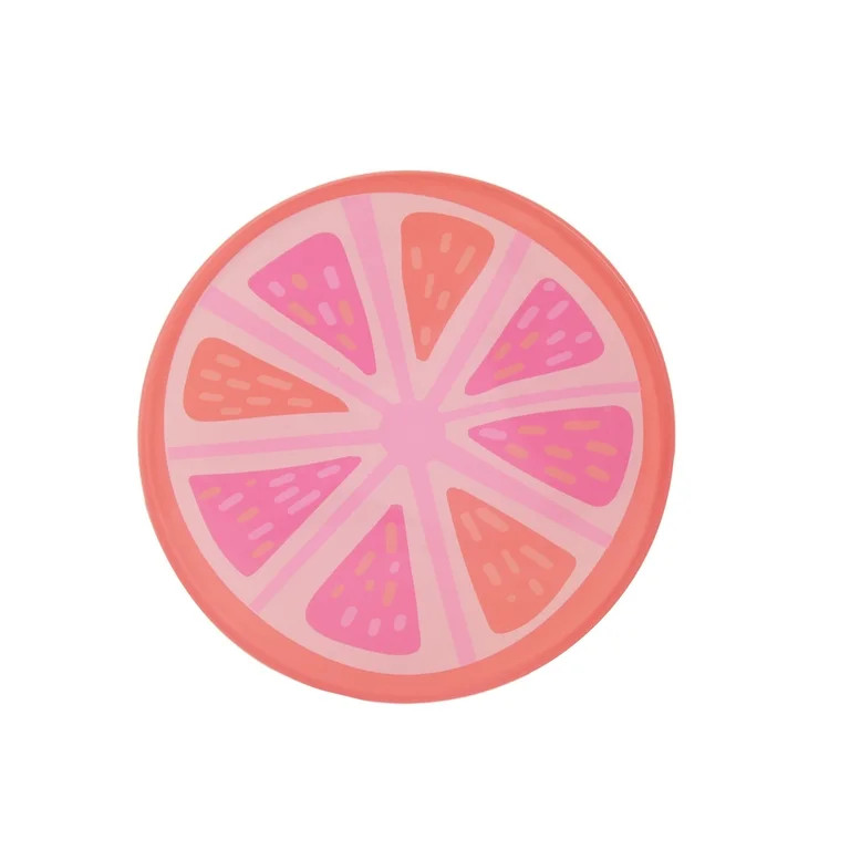 Mainstays 4-Inch Round Acrylic Coaster, Grapefruit | Walmart (US)