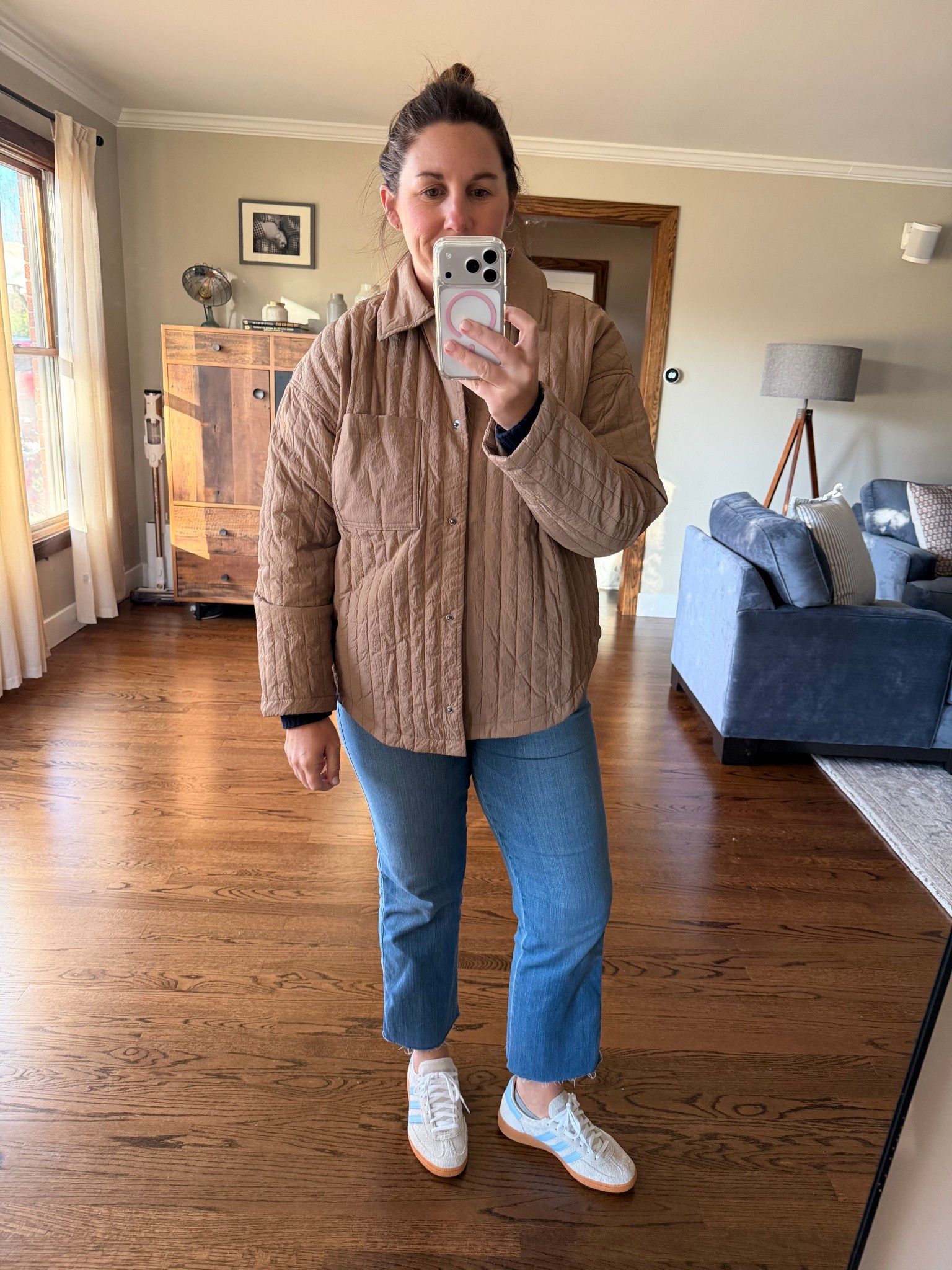 This jacket from Old Navy is great for chillier days, and it’s water resistant too  I’m wearing a M  

#LTKootd #LTKmomlife #LTKFindsUnder100