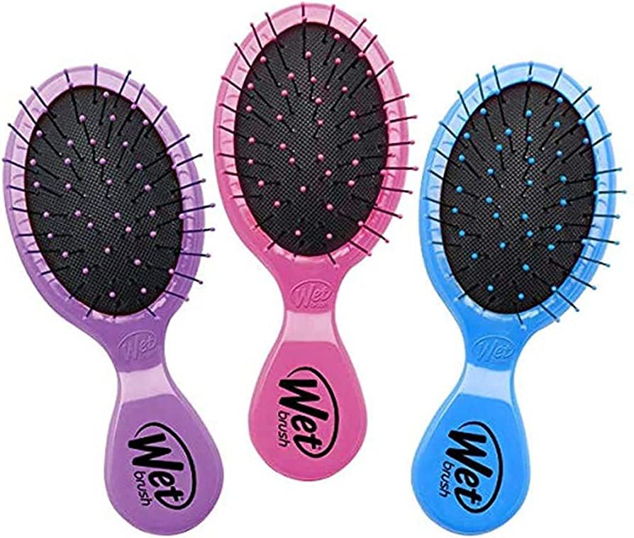 Wet Brush Multi-Pack Squirt Detangler Hair Brushes - Pink, Purple & Blue, 3-Pack - Mini Detanglin... | Amazon (US)