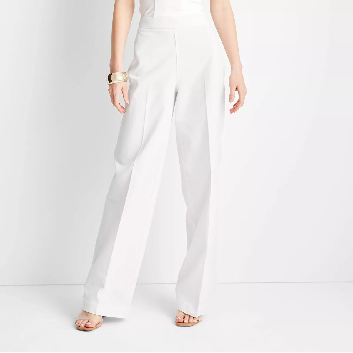Women's High-Rise Straight Leg Pants - Future Collective™ with Jenee Naylor White 4 | Target