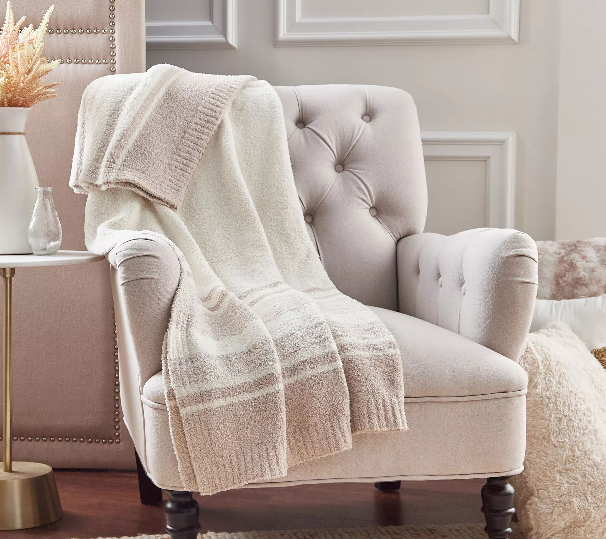 Barefoot Dreams CozyChic Marled Stripe Blanket 45" x 60" - QVC.com | QVC