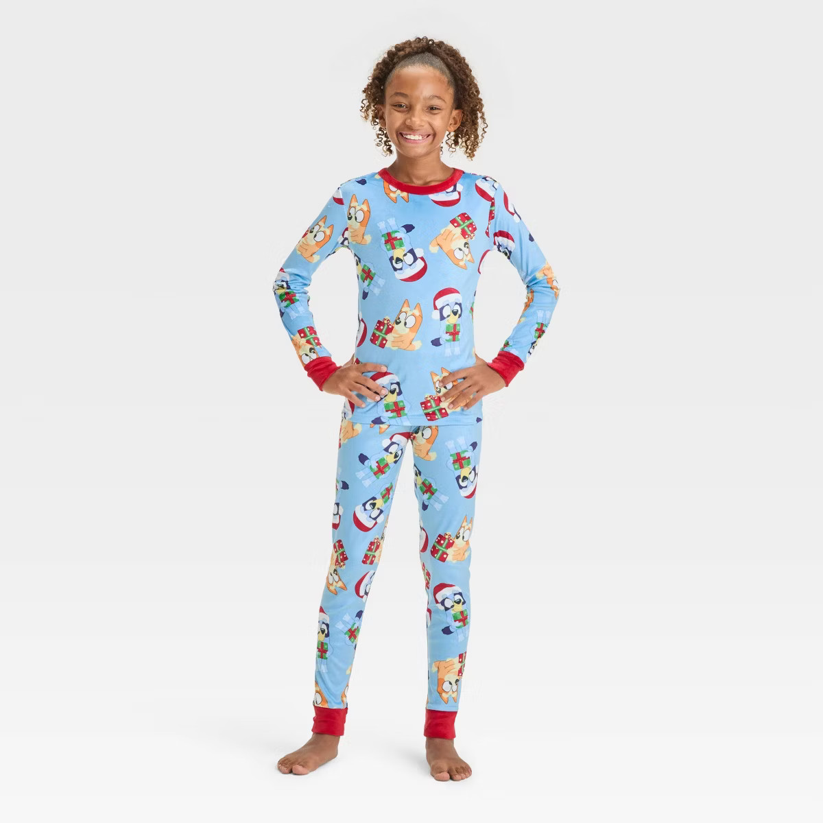 Girls' Bluey & Bingo 2pc Snug Soft Pajama Set - Blue | Target