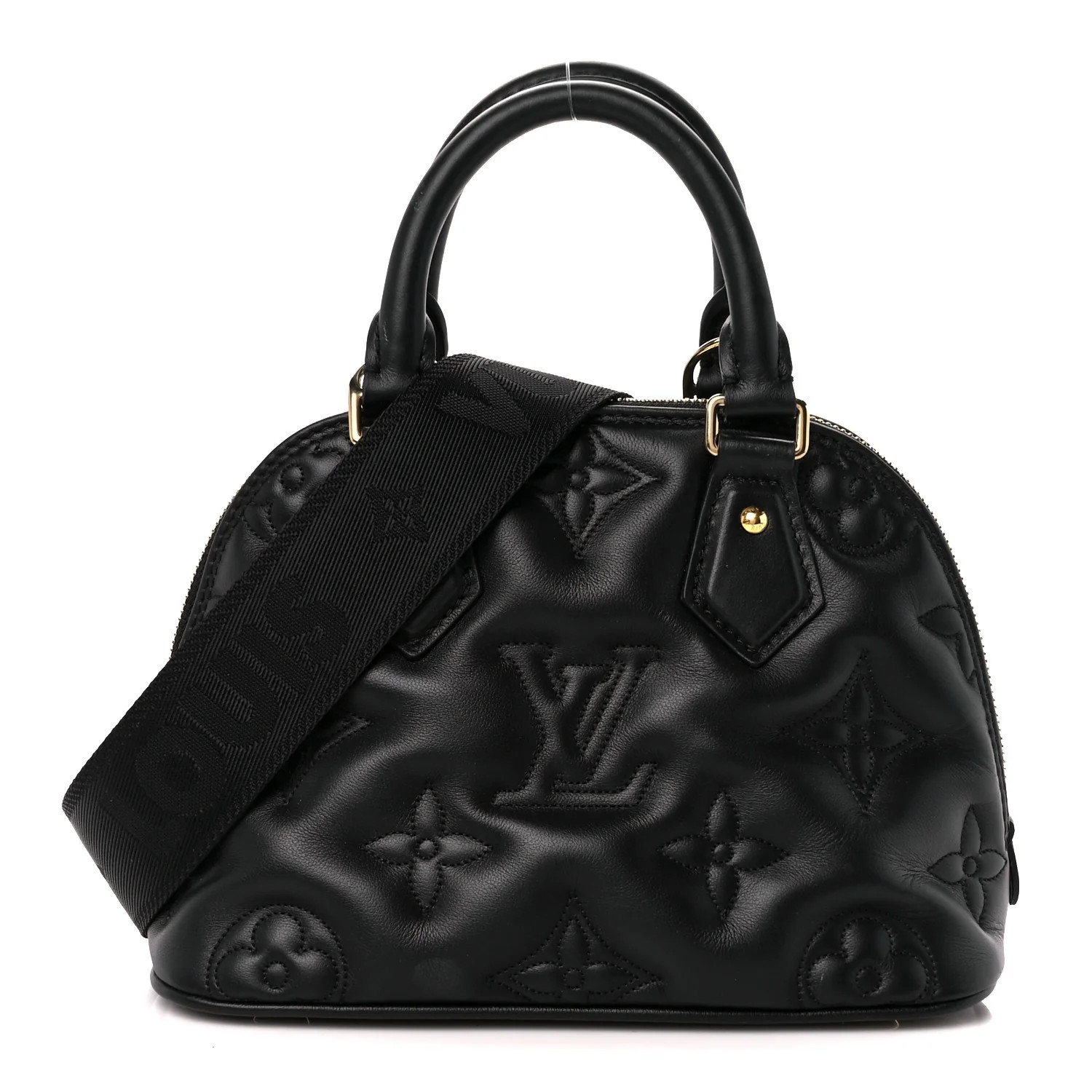 Calfskin Bubblegram Alma BB Black | FASHIONPHILE (US)