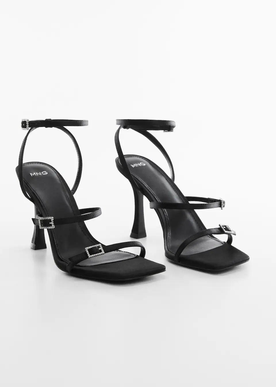 Sandals with rhinestone buckle detail  -  Women | Mango United Kingdom | MANGO (UK)