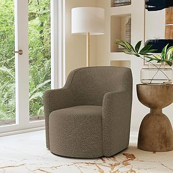 HomePop Décor Upholstered 360° Barrel Back Swivel Accent Living Room & Bedroom|Decorative Home ... | Amazon (US)