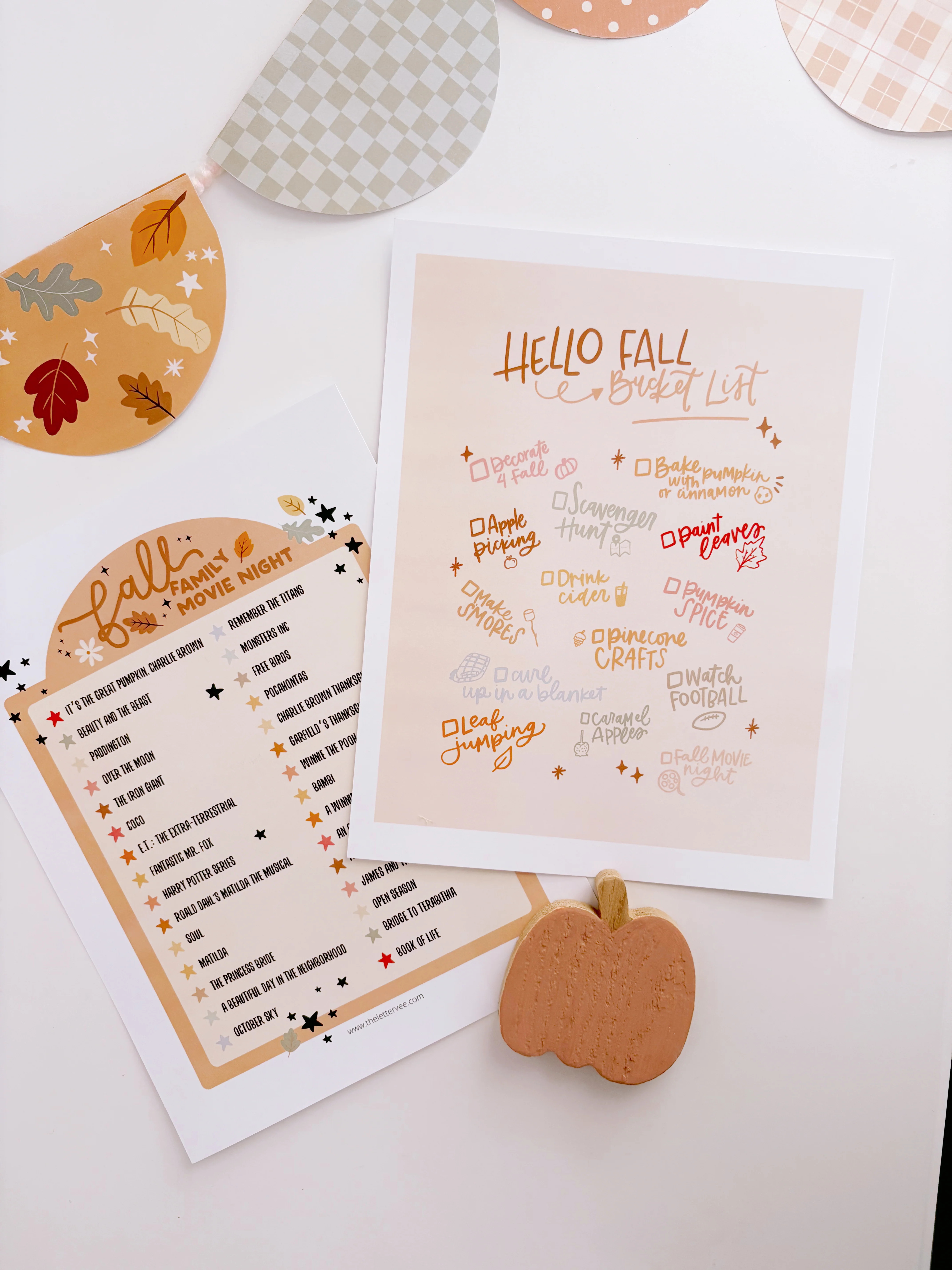 Hello Fall Bucket List | Framable Art | The Letter Vee
