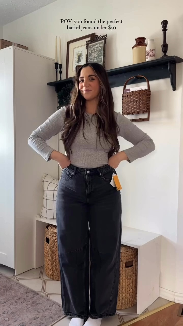 Favourite barrel jeans under $50 Canadian! Size down one or two sizes as they run big* 

#LTKstyletip #LTKwinter #LTKcanada