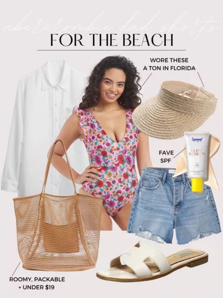 Outfit for the Beach - Summersalt Bathing Suit - Abercrombie- Beach Bag 

#LTKswim #LTKtravel #LTKSeasonal