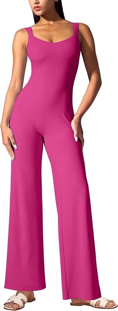 Vilanva Jumpsuits for Women Dressy One Piece Outfit Stretch Wide Leg Unitard Romper | Amazon (US)