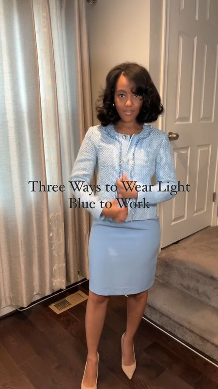 Three ways to Style Light Blue for Work. 

#LTKworkwear