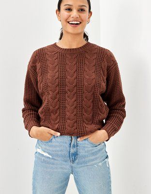 AE Cable Knit Sweater | American Eagle Outfitters (US & CA)