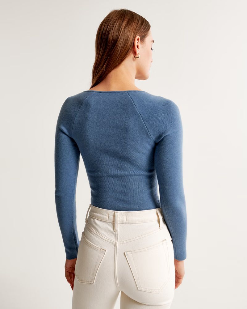 Long-Sleeve Sweetheart Sweater Top | Abercrombie & Fitch (US)