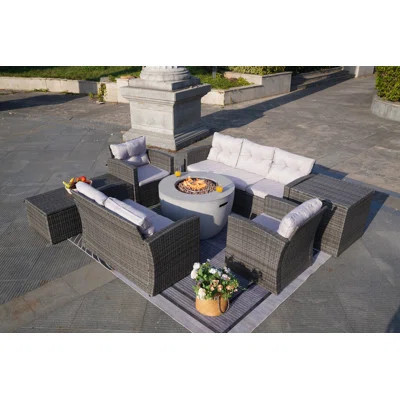 Tolentino Wicker/Rattan 7 - Person Seating Group With Cushions | Wayfair North America