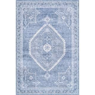 nuLOOM Isla Distressed Persian Blue 9 ft. x 12 ft. Area Rug RZAB35A-9012 | The Home Depot