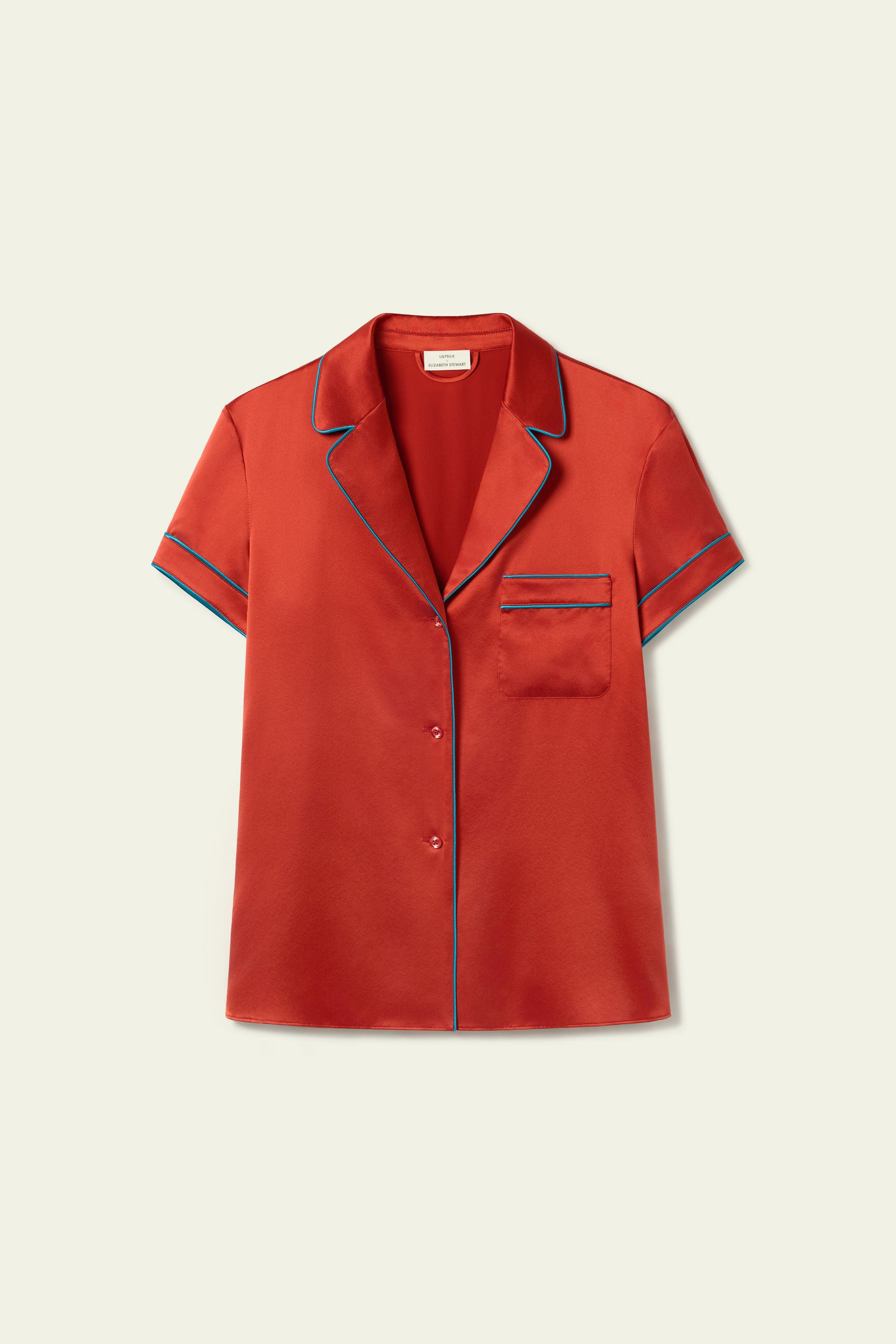 Contrast-Trimmed Silk Shirt | LilySilk